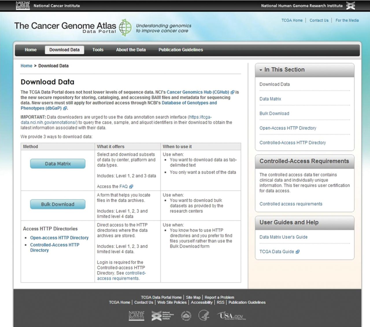 Fig. 1 
            Image of the Cancer Genome Atlas Portal.
          